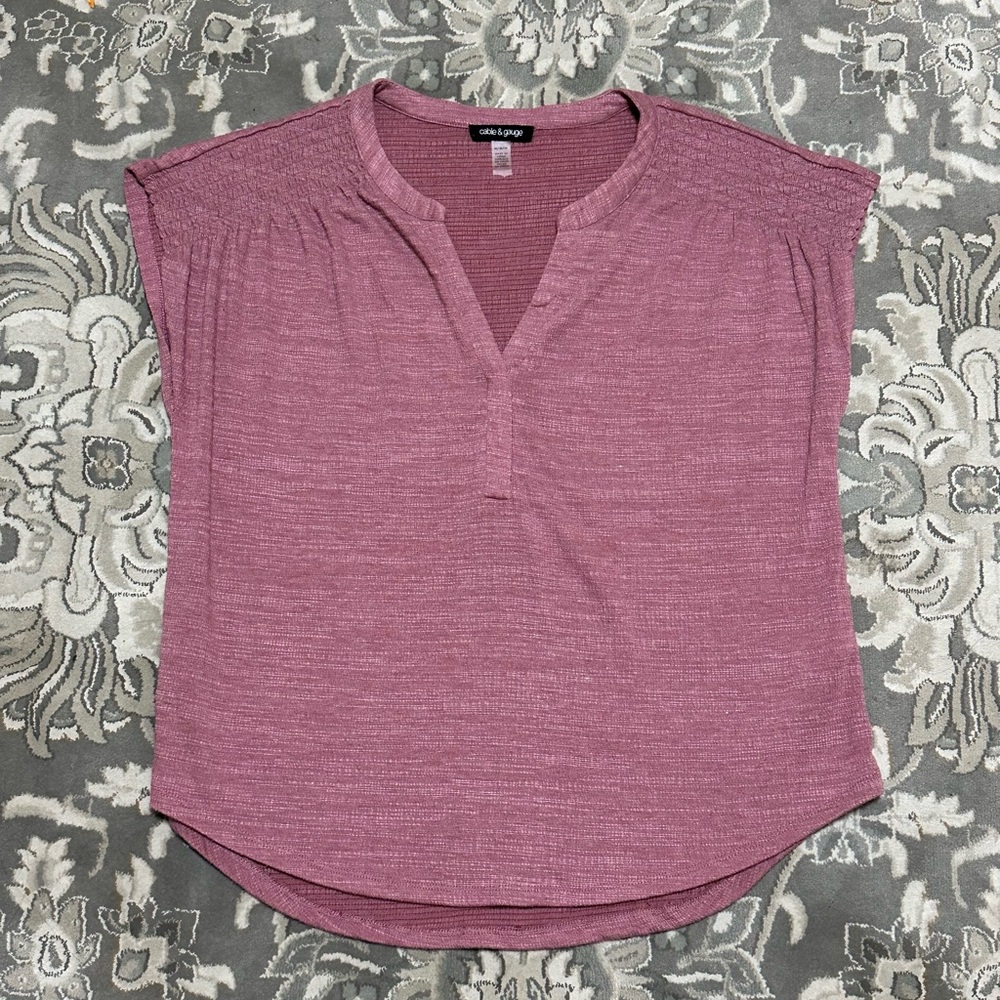 Cable & Gauge Dusty Rose Cap Sleeve Top